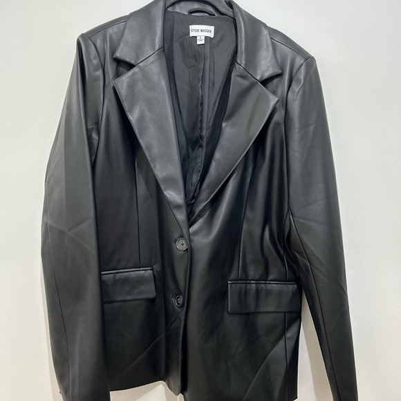 Steve Madden leather blazer L - Picture 2 of 5